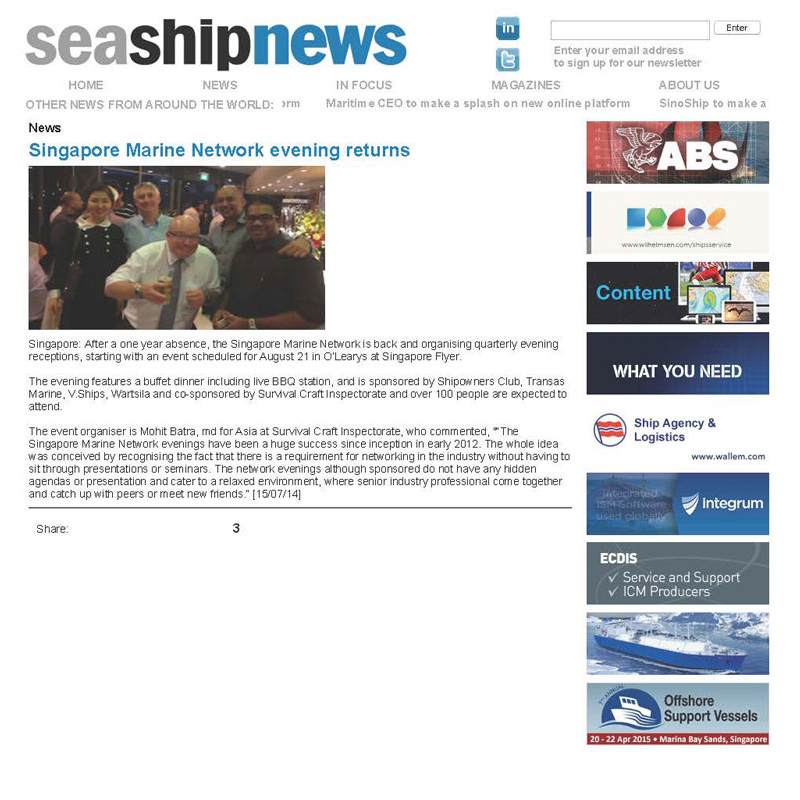 Singapore Maritime Networking Events - A successful affair